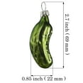 thumbnail image 2 of Dark Green Matte Glass Christmas Pickle Ornament (small), 2 of 2