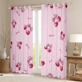 thumbnail image 2 of Feelyou Bowknot Cherry Child Black Out Curtains, Girly Pink Ribbon Bow Curtains Pack of 2 (42x63 Each), Kawaii Cute Cartoon Bedroom Curtains, Curtains and Drapes Home Decor, 2 of 6