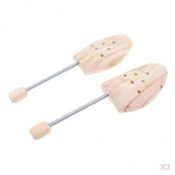MERIGLARE 6Pcs Adult Wooden Coil Spring Shoe Shapers Stretcher Cedar Wood Shoe Tree Unisex