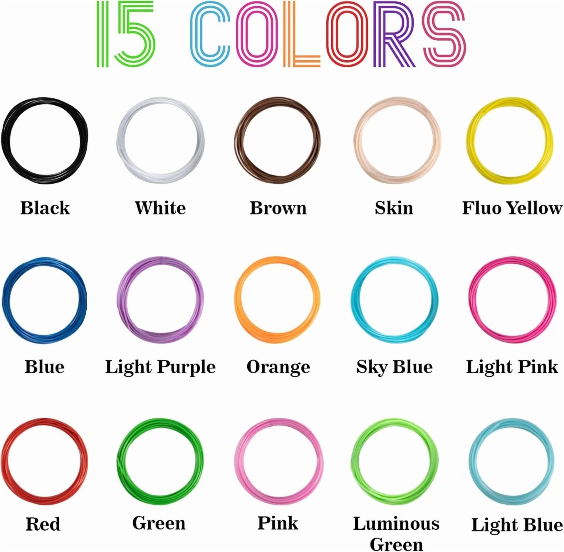 PRIME- Sukh 15 Colors 3D Pen Filament Refills - 1.75Mm 3D Pen Pla Filament Each Colo...