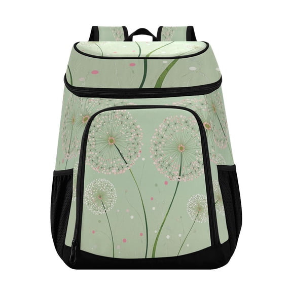 36 Can Capacity Insulated Backpack Cooler Lunch Bag for Picnics, Camping Four Large Dandelions