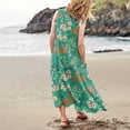 thumbnail image 5 of Ovticza Vacation Dresses Petite Womens Boho Sleeveless Plus Size Maxi Dresses Floral Tank Long Dress Shoes for Women Flowy Cotton Linen Sundresses for Women Plus with Pockets Green M, 5 of 7