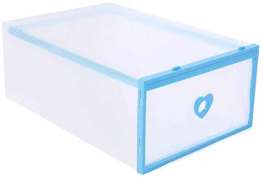 20 Pack Shoe Storage Boxes Plastic Bin with Lid Stackable Design Container Clear