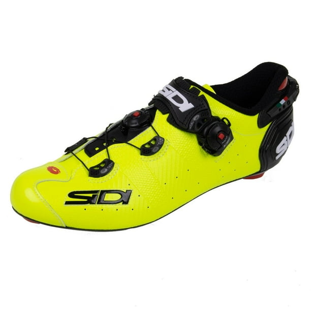 yellow sidi cycling shoes
