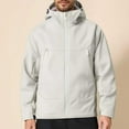 thumbnail image 2 of Gyexs Windbreaker Jackets for Men Lightweight Softshell Fall Winter Jacket Hooded Waterproof Outdoor Rain Coat Men's Clothes, Grey, Size S, 2 of 6
