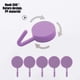 thumbnail image 5 of 5-Pack Adhesive Wall Hooks, No-Drill Installation, 360-Degree Rotation, Bathroom and Kitchen Use, Purple, 5 of 6