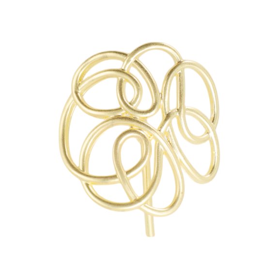 Unique Bargains 1 Pc Ponytail Buckle Hair Clip Round Lines Hair Ponytail Cuff for Women Matte Gold Tone