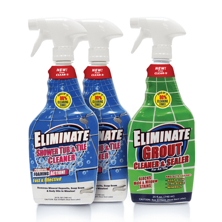 Invisible Shield Eliminate Shower Tub and Tile - Bathroom Cleaners Kit (3 (Best Shower Tile Cleaner)