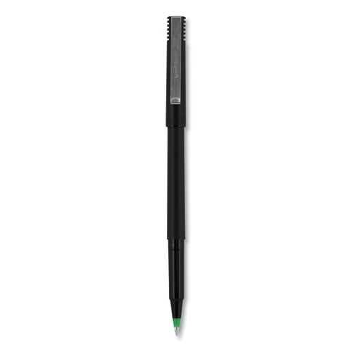 Roller Ball Pen, Stick, Micro 0.5 Mm, Green Ink, Black Matte Barrel, Dozen | Bundle of 2 Dozen