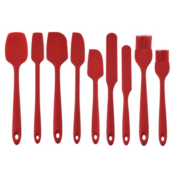Utensilios de cocina Herramientas para hornear Utensilios de cocina de silicona en crema Juego de 9 Utensilios de cocina Cuchilla raspadora para pasteles