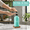 Turquoise-dish, variant on Turquoise-hand Glass Soap Dispenser Set with Wood Tray, 16 Oz Refillable Pump Bottle for Kitchen Bathroom