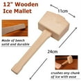 thumbnail image 3 of Mazo de hielo y bolsa de hielo: martillo de madera y bolsa de lino de algodón para hielo picado, kit de barman y herramientas de bar, accesorio de cocina, 3 of 6