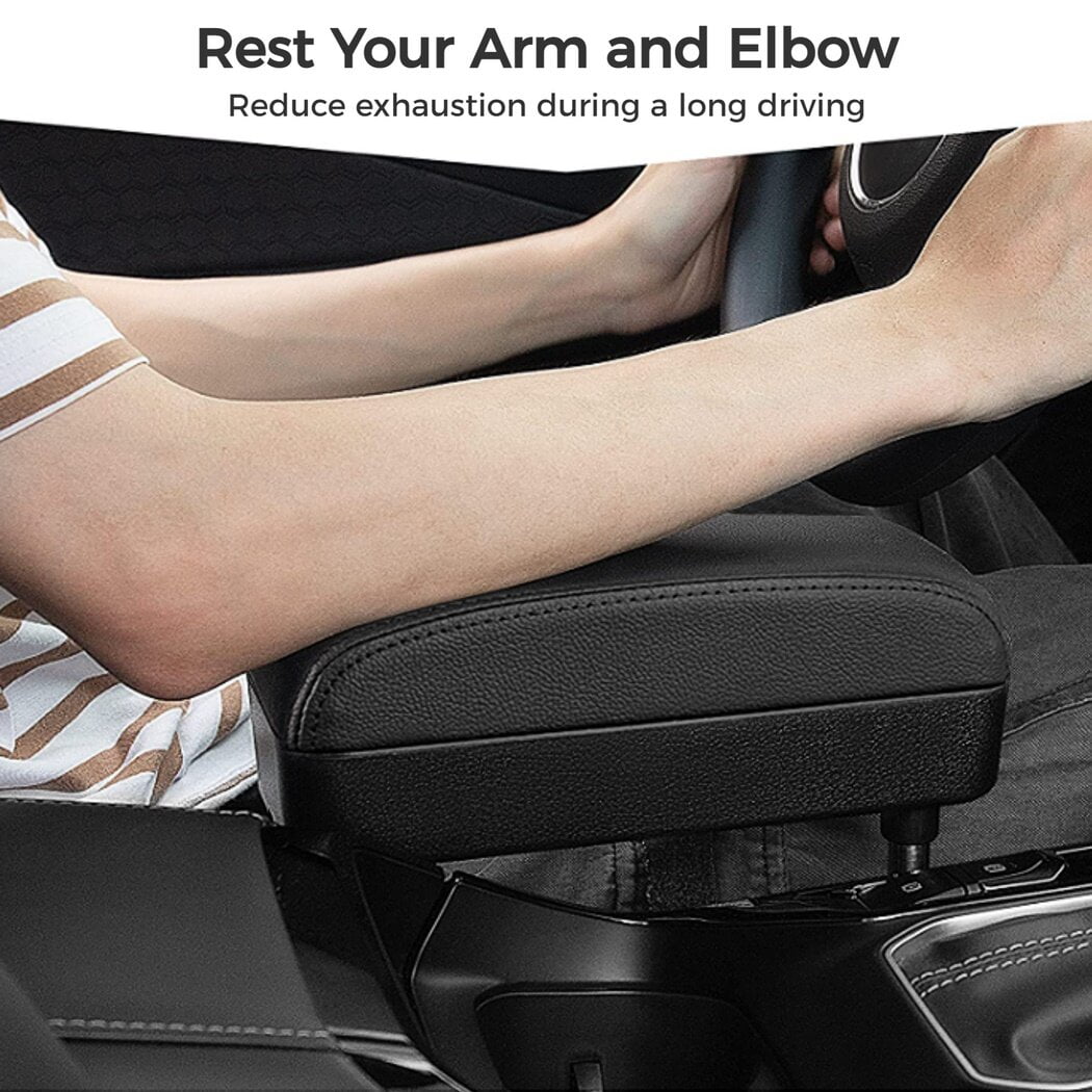 Soft Car Armrest Support Elbow, 2-in-1 Adjustable Height Car Console Armrest Box, Rest Armrest Extender Console Storage Case, Driving Arm Releasing Supply Accessory