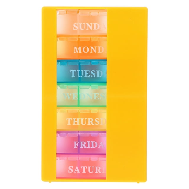MasteelfCA 1Pc Weekly Pill Organizer 21 Compartment Pill Box Portable Medicine Container