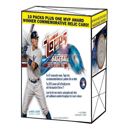 2018 Topps Baseball Update Series 1 Relic Value Blaster Box Factory Sealed (10 Packs Plus One MVP Award Relic Card)