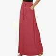 thumbnail image 4 of Xunlbb Long Skirts for Women, Women's Fashion Solid Color Pocket Elastic Waist Casual Ankle Skirt Gift for Women, Size S-3XL, 4 of 8