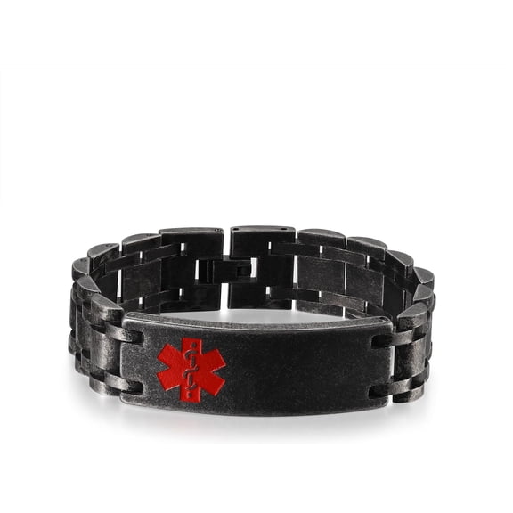 Custom Emergency Medical Alert Bracelet - Free Engraving, Ships Next Day, Non-Tarnish Titanium Steel, Size 7.5-9.5 inches, Medical ID Bracelet for Men & Women, Durable & Comfortable