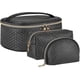 thumbnail image 1 of Toiletry Bag Women Large Capacity Makeup Bag with Waterproof PU Makeup Bag Travel Case 3 Pieces Black, 1 of 5