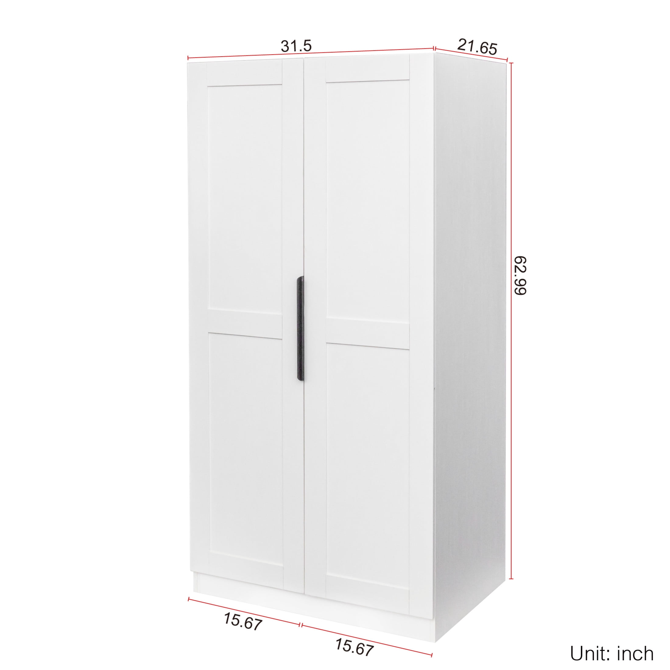 Noble House Kitchen Pantry Storage Cabinet, Freestanding Buffet Sideboard with Doors & Shelves, for Dining Room, White