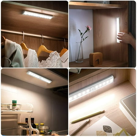 Bmatwk Motion Sensor Light Indoor 10 Led Closet Lights Battery Operated Magnetic Under Cabinet Strip Wireless Stick Up Night Bar For Kitchen Hallway Stair 3 Pack Canada Bmatwk Motion Sensor Light Indoor 10, Motion Sensor Light Fixture Closet