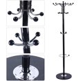 thumbnail image 4 of 67" Metal Coat Tree, Coat Racks with 16 Hooks, Hat Jacket Stand Tree Holder Hanger Rack Metal Organizer Coat Rack Umbrella Stand with Marble Base for Jacket, Purse, Scarf Rack (Black), 4 of 7