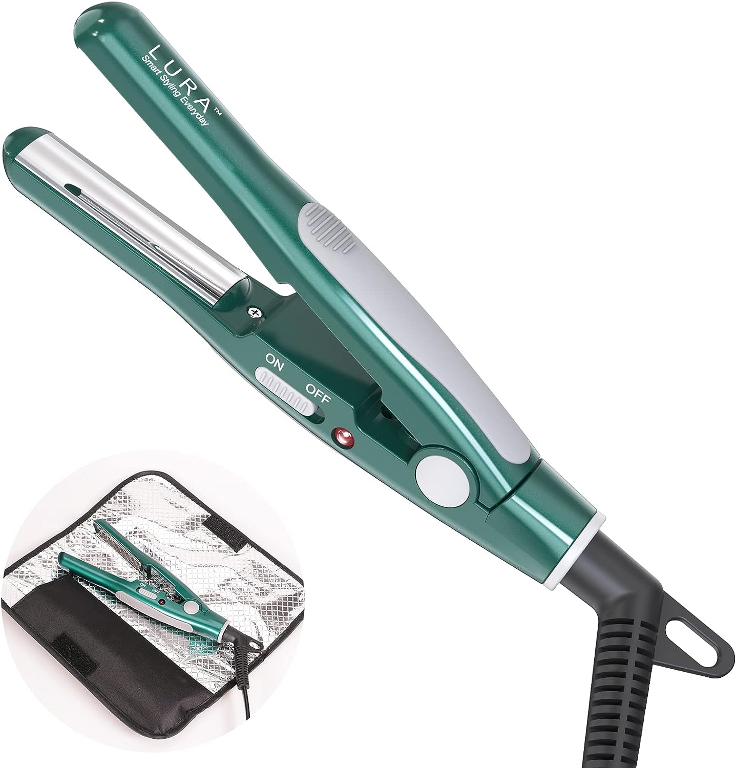 Lura Mini Flat Iron for Short Hair, 1/2 Inch, Green photo 8