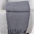 thumbnail image 2 of Jeté en Tricot Tweed  Gris, 2 of 5