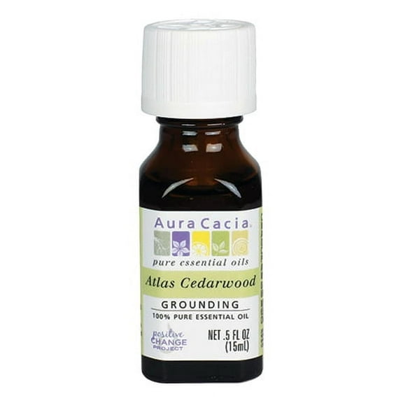 Aura Cacia Atlas Cedarwood Grounding Essential Oil, 0.5 Oz, 6 Pack