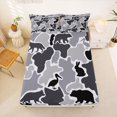 thumbnail image 5 of Manfei Natural Wolves Queen Sheets,Retro Camouflage Queen Sheet Sets,Gray,4pcs,1 Flat Sheet, 1 Fitted Sheet and 2 Pillowcases, 5 of 6