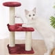 thumbnail image 4 of Árbol rascador moderno para gatos con poste de sisal integrado, diseño que ahorra espacio, estructura metálica plegable, base de madera de 2 niveles, ideal para el dormitorio.,Wsvlmg, 4 of 8