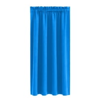 Blue Blackout Curtain Thermal Insulated Energy Saving Scandinavian Solid Color Silk Fabric for Bedroom Kitchen 38x63 Inches