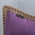 thumbnail image 3 of Phantoscope Set of 2 Soft Farmhouse Decorative Throw Pillow Covers, Burlap Linen Trimmed Tailored Edges Boho Accent Cushions Decor for Couch Sofa, Purple, 22x22 Inch, 3 of 8