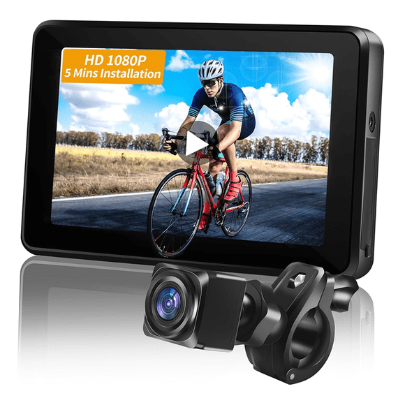 1080P Bike Recorder Camera Portable Night Vision Bicycle Rear View Camera 4.3 Inch Monitor for Mountain,Road Bike,E-Bike,1 * Monitor 1 * Camera 1 * USB Cable 1 * Mount set,Black