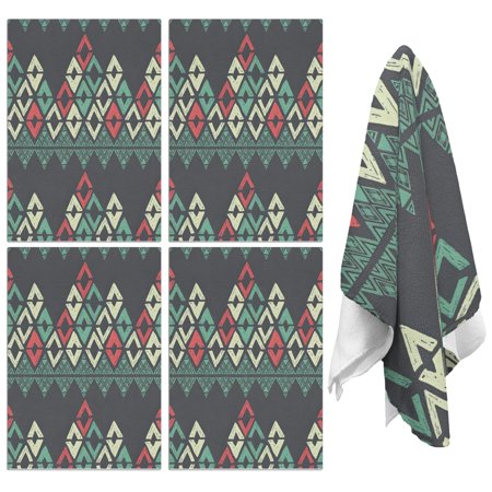4 Pcs Funny Kitchen Towels Multicolor Geometric Pattern Microfiber Dish Towels Kitchen Tea Towels Kitchen Towel Set (18 X 26 )