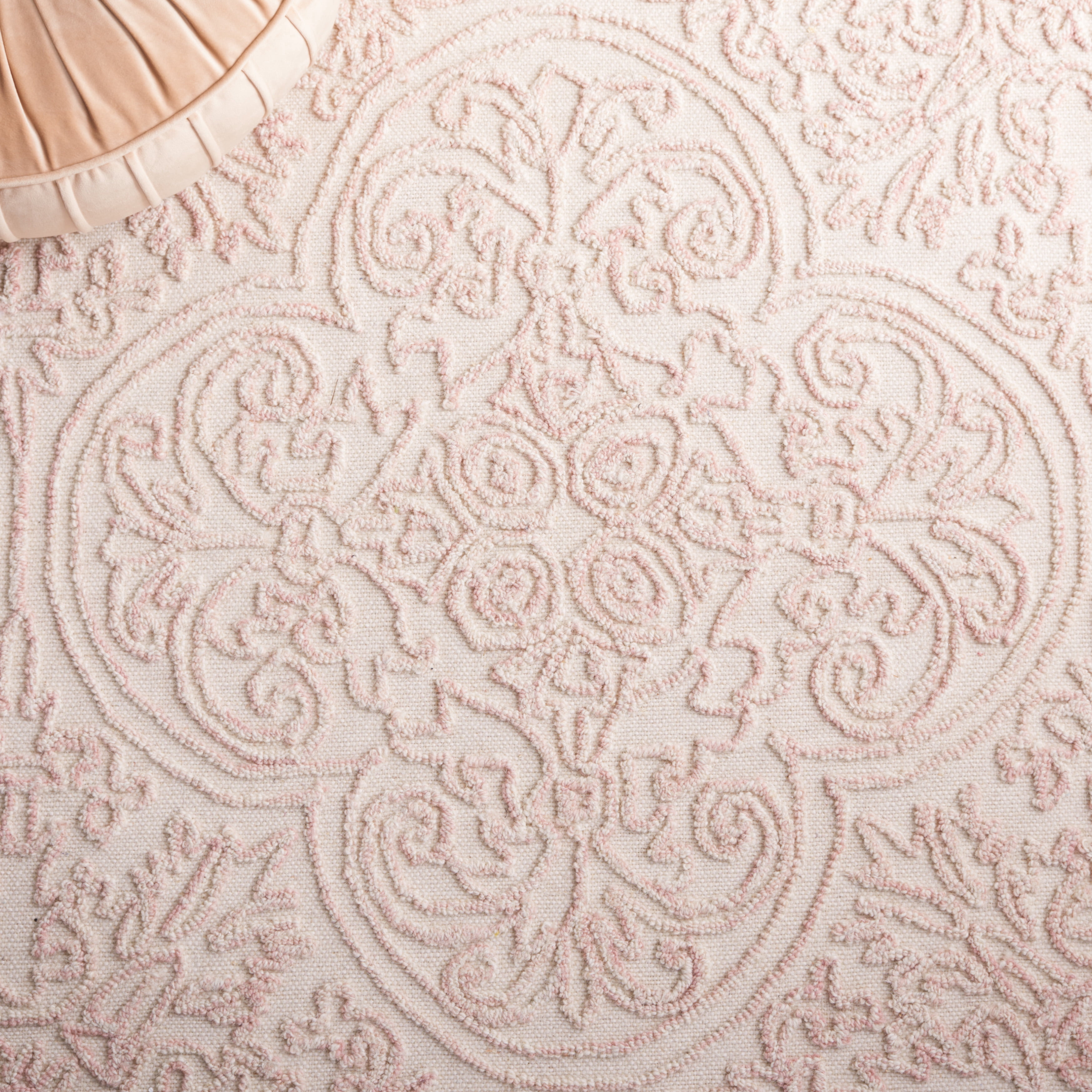 SAFAVIEH Trace Burton Geometric Runner Rug, Ivory/Pink, 2'3" x 8'