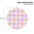thumbnail image 3 of Pofeuu Heart Buffalo Plaid Print Leather Coasters Set of 6, Round Cups Mugs Mat Pad for Home Kitchen Heat Resistant Drink Coasters,Round Shape, 3 of 7