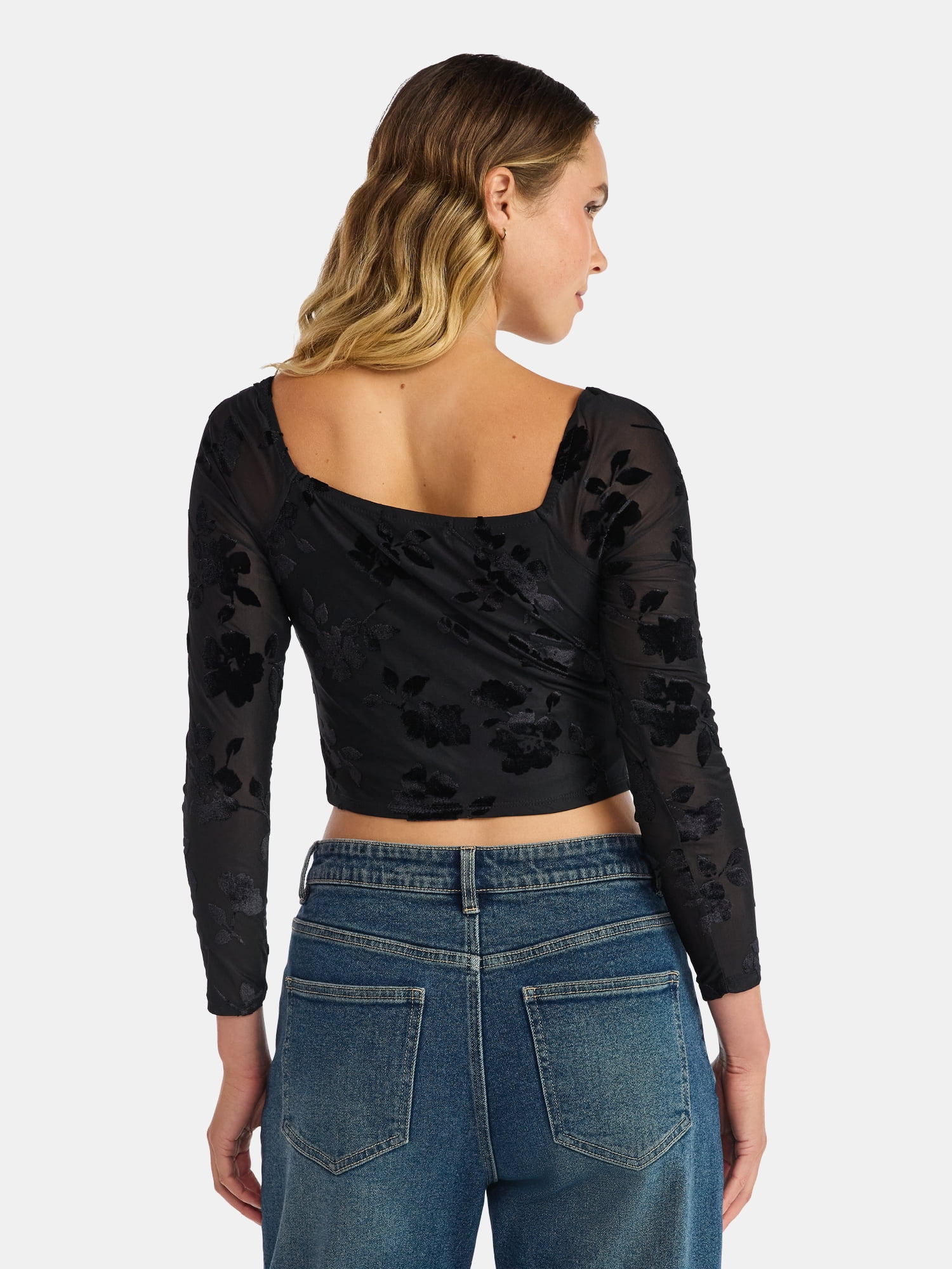 Madden NYC Women's Corset Top with Long Sleeves, Sizes XXS-XXL