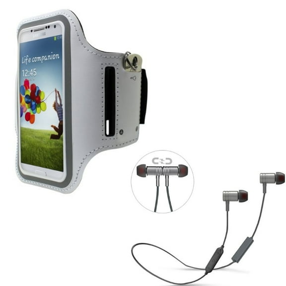 Gym Workout Sports Running Armband w Earphones Sports Wireless Headset L9P for ASUS PadFone X mini - Blackberry Z30 - BLU Life Play S - Essential Phone (PH-1) - HTC Desire 610 526 512 510