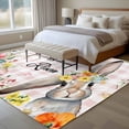 thumbnail image 4 of Area Rug for Living Room, Easter Plaid Non-Slip Indoor Large Carpet for Bedroom/Dining Room, Spring Watercolor Bunny Flower Pink Checkered Washable Low-Profile Rectangle Floor Runner Rugs - 5 x 7 Ft, 4 of 8