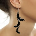thumbnail image 5 of Acrylic Halloween Earrings Black Skull Bat Drop Dangle Earrings for Women Fun Cute Spooky Halloween Holiday Costume Jewelry, 5 of 7