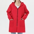 thumbnail image 3 of Rain Jacket Women, Yigetop A Zipper Pocket Coat for Women in A Short Time Womens Rain Jacket Red XL, 3 of 10