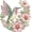 1 pcs, variant on Hummingbird Blossom Brooch, Pink Enamel Bird Flower Pin with Crystal Bird Brooch, Elegant Cute Flower Pin for Clothing Wedding
