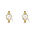 thumbnail image 2 of stanreset Stainless Steel Women Wristwatch Portable Glossy Rhinestone Round Anti-rust Anti-corrosive Girls Watch Birthday Gift Key Key 2Set, 2 of 6