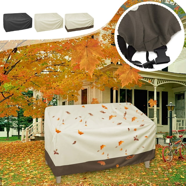 Fiudx Funda para Sofá de Dos Plazas de Patio, Resistente Al Agua, Tela Resistente a Los Rayos Solares, Protector Duradero para Muebles de Exterior, Color Beige o Café, 147 X 83 X 79 Cm