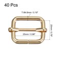 thumbnail image 2 of Deslizantes Hebillas, 40uds 25x20x4,8mm Metal Rectángulo Ajustador Tri-deslizante Hebilla Rodillo Pasador Correa Ajustador para Cinturón Bolsos DIY Accesorio, Dorado Tono, 2 of 5