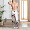thumbnail image 2 of Gukieu Moose Kissing Under Mistletoe Print Men's Home Trousers, Elastic Drawstring Home Pajamas Clothing Suitable for Adult Men-Small, 2 of 6