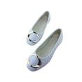 thumbnail image 4 of Bellella Women Flats Square Toe Flat Shoes Comfort Casual Shoe Faux Suede Pumps Party Formal White 5, 4 of 5