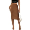 thumbnail image 6 of Zeagoo Skirts for Women Office Midi Skirts Women's High Waist Skirt for Women Midi Length Party Knit Skirt, 6 of 8