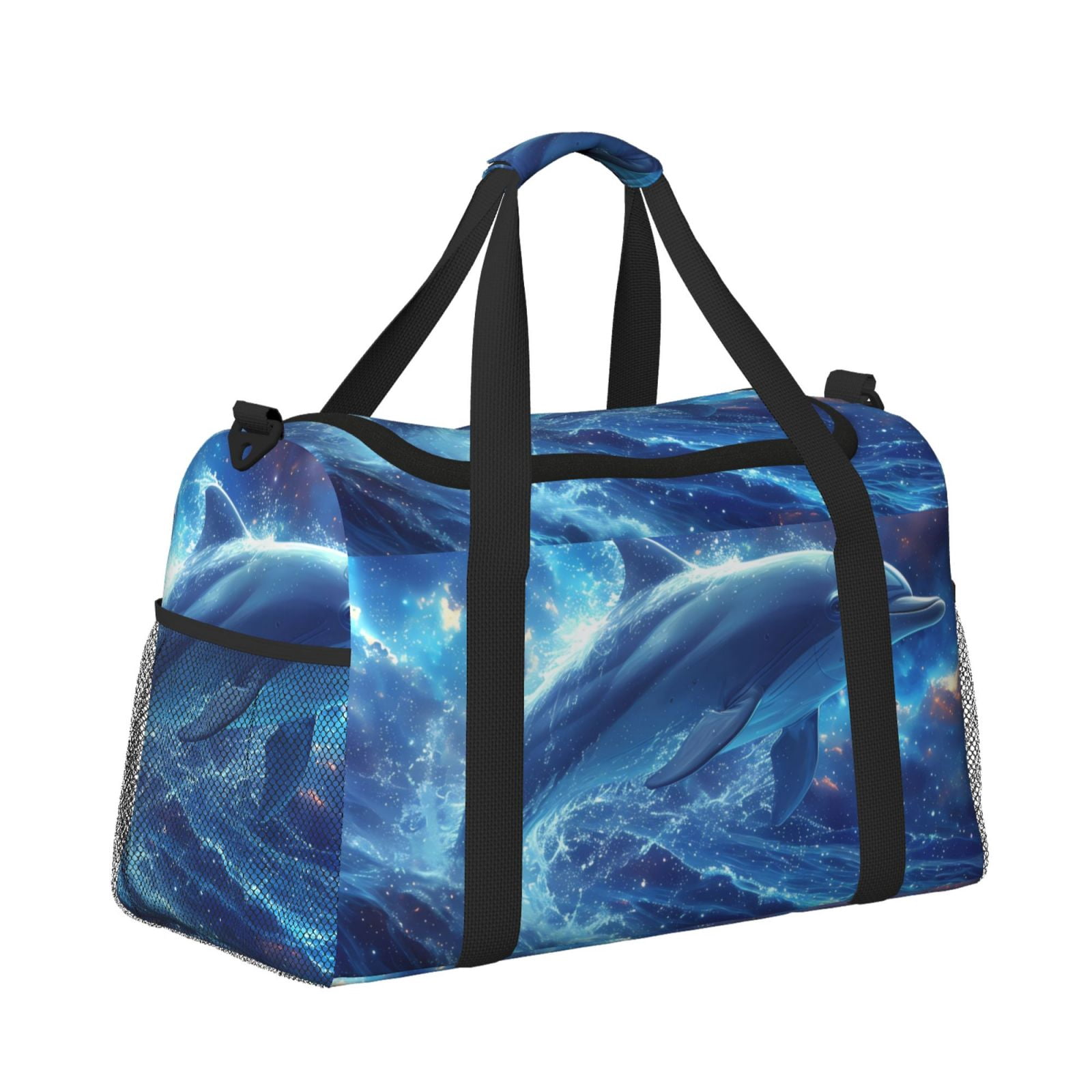 Fuzoiu Beautiful Ocean Dolphin Print Travel Duffle Bag,Carry On Tote Bags,Duffel Bag,Sport Gym Bag, Hospital Bag for Labor and Delivery, Overnight Bag,Luggage Bag