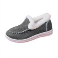 thumbnail image 3 of Willtoo Womens Winter Flat Fluffy Snow Boots,Warm Faux Fur Lining Anti-Slip Slip on Loafer Casual Outdoor Plush Short Booties Gray, 3 of 5